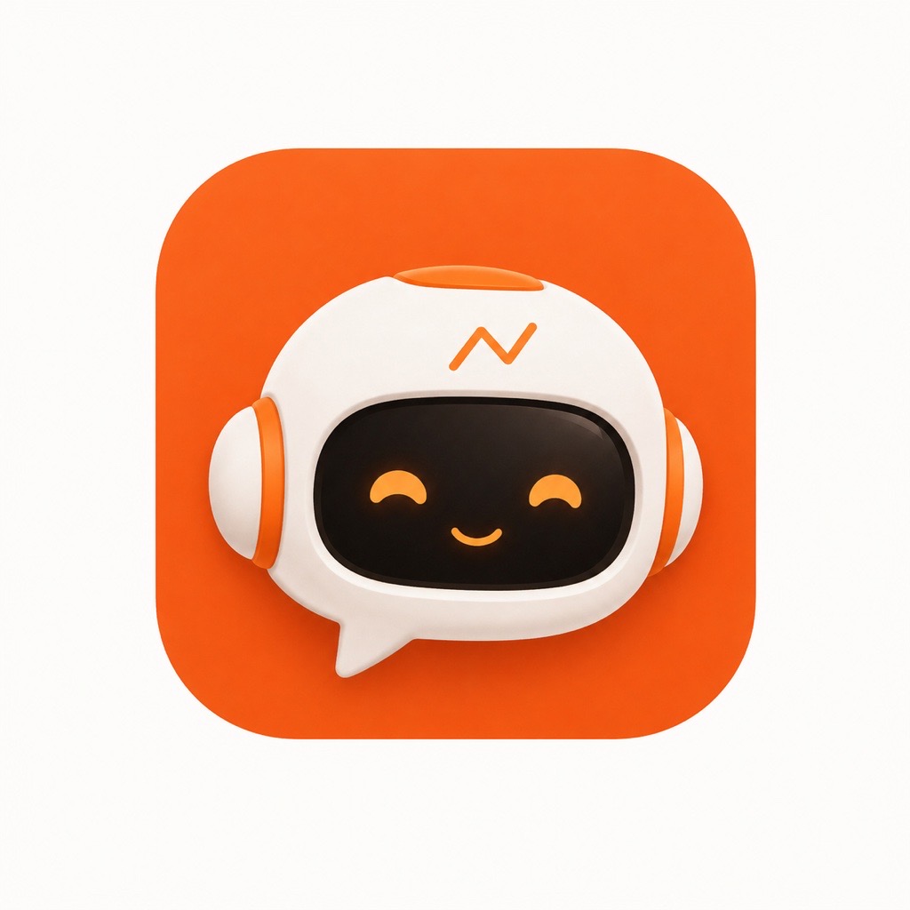 AVA mascot — a friendly orange-and-white chat bot inside a chat bubble, smiling